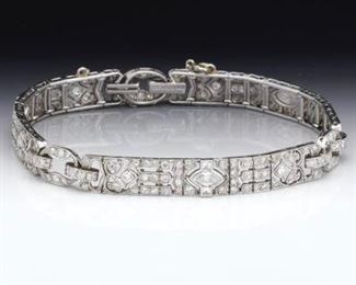 Art Deco Platinum and Diamond Bracelet 