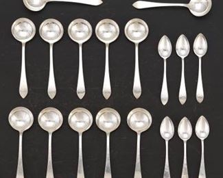 Assorted Dominick Haff Pointed Antique Hammered Spoons