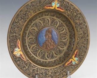 Bronze and Enameled Plate