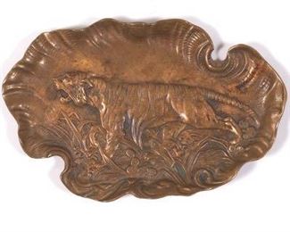 Bronze Tray with Tiger