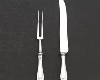 Cartier Sterling Silver and Sheffield Stainless Steel Carving Set 