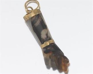 Carved Agate Figa Pendant 