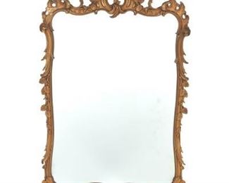 Cartouche Shaped Gold Gilt Mirror