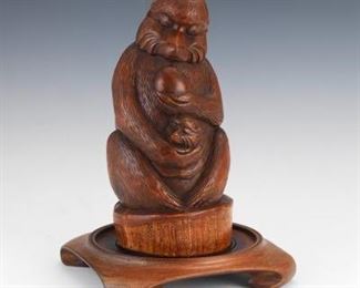 Carved Bamboo Monkey