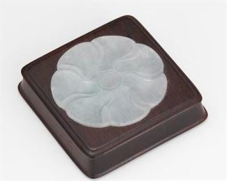 Carved Jade Inset Flower