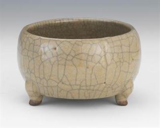 Chinese Monochrome Tripod Bowl 