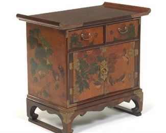 Chinese Small Painted and Lacquered Cabinet 