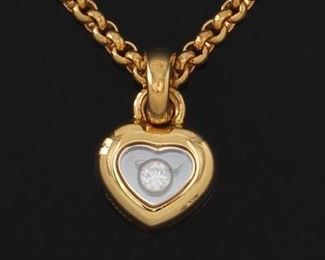 Chopard Happy Diamond Gold and Diamond Heart Pendant on Chain 