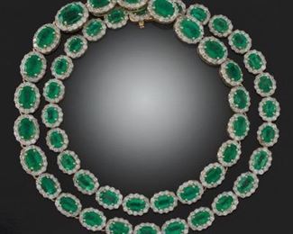 Classic Emerald and Diamond Necklace, AIGL 