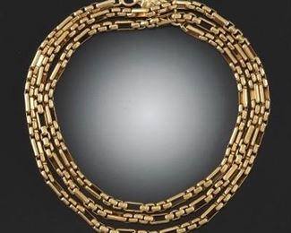 David Yurman 18K Gold Cable Box Link Chain Necklace 