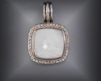 David Yurman Sterling, Diamond and Gold Pendant