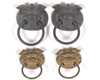 Four Foo Dog Door Knockers