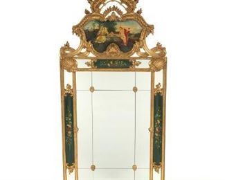 French HandPainted Wall Mirror