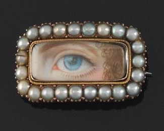 Georgian Lovers Eye Brooch 