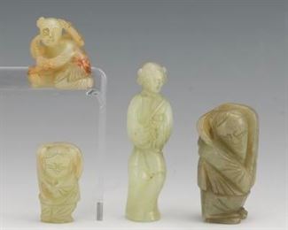 Group of Four Carved Jade Ornaments 