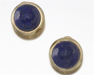Gumps Gold and Lapis Earrings 