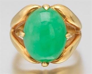 Gumps Jadeite and Gold Ring 