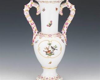 Herend Double Handled Porcelain Vase