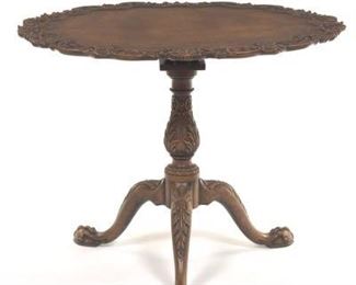 Highly Carved Piecrust Tilt Top Table 