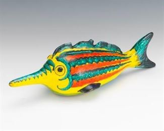 Italian Majolica Sword Fish Bank 