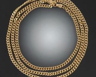Italian VIER Gold Classic Curb Link Chain Necklace 