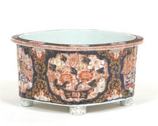 Japanese Imari Porcelain Lozenge Form Planter, Meiji Era 