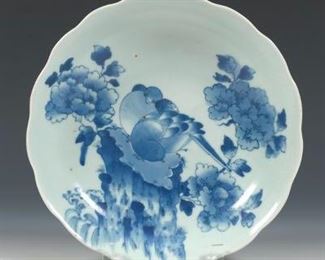 Japanese Porcelain Blue and White Bowl, by Matsufuru, Edo Period 