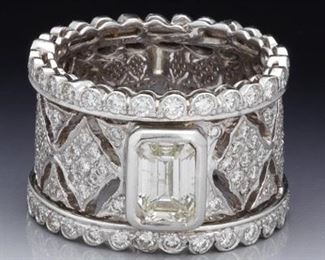 Ladies 1.25 Carat Emerald Cut Diamond Band 