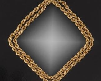 Ladies 18k Gold Twist Chain Necklace 