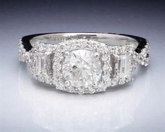 Ladies 1.73 Carat Diamond Center Ring, AIG Report 