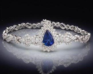 Ladies 3.97 Carat Tanzanite and Diamond Bracelet, AIG Report 