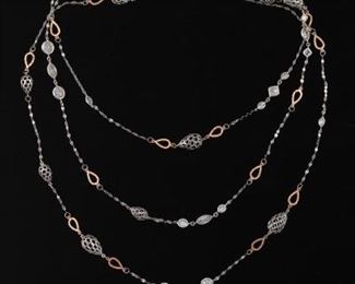 Ladies 7.71 Carat Two Tone Necklace 