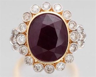 Ladies 8 Carat Ruby and Diamond Ring, AIGL Report 