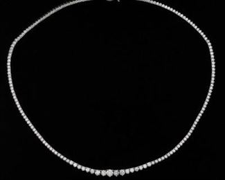 Ladies 9.52 Carat Diamond Riverie Necklace, GGA Report 
