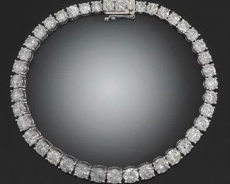 Ladies 13.98 Diamond Tennis Bracelet 