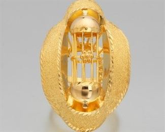 Ladies 18K Gold Novelty Fashion Ring 