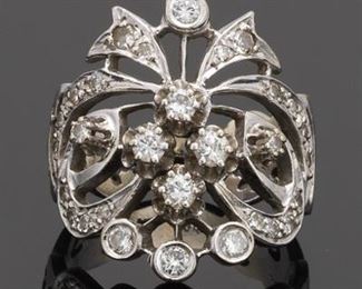 Ladies Edwardian Style Gold and Diamond Ring 