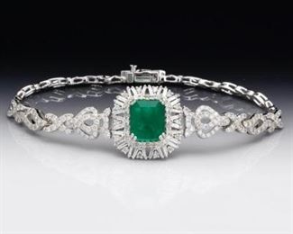 Ladies Emerald and Diamond Bracelet, AIG Report 