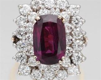 Ladies Exquisite Gold, Ruby and Diamond Cocktail Ring