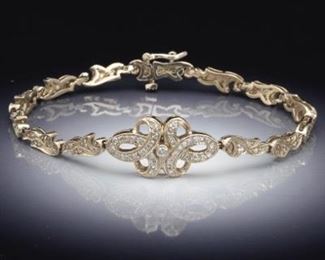 Ladies Gold and Diamond Bracelet 