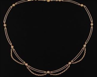 Ladies Gold and Diamond Necklace 