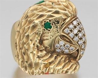 Ladies Gold and Diamond Parrot Ring 