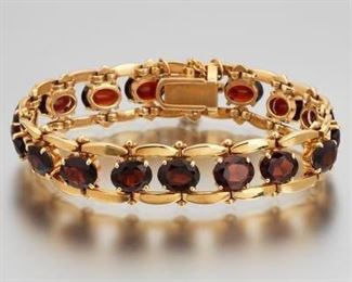 Ladies Gold and Garnet Bracelet 