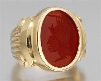 Ladies Gold and Intaglio Ring 