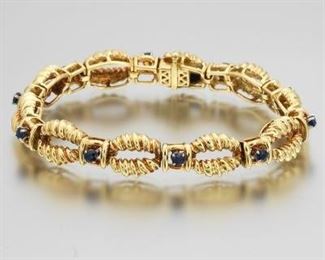Ladies Gold and Sapphire Bracelet 