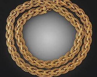 Ladies Gold Fancy Link Necklace 