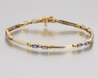Ladies Gold, Iolite and Diamond Bracelet 