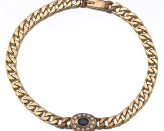 Ladies Gold, Sapphire and Diamond Bracelet 