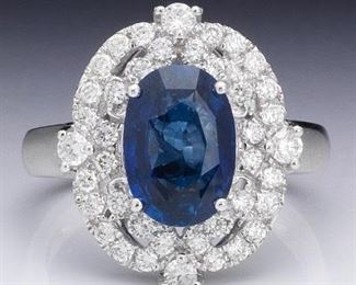 Ladies Platinum, 3.66 Carat and Diamond Ring, AIG Report