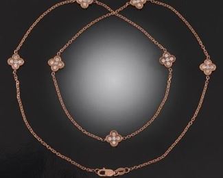 Ladies Rose Gold and Diamond Necklace 